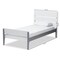 Baxton Studio Nereida Modern White and Dark Grey-Finished Wood Twin Platform Bed 143-7869 - alternate 5